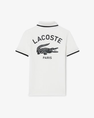 Stripe Collar Petit Piqu&eacute; Polo Shirt