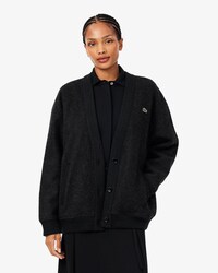Oversized Boiled Wool Knit Cardigan
