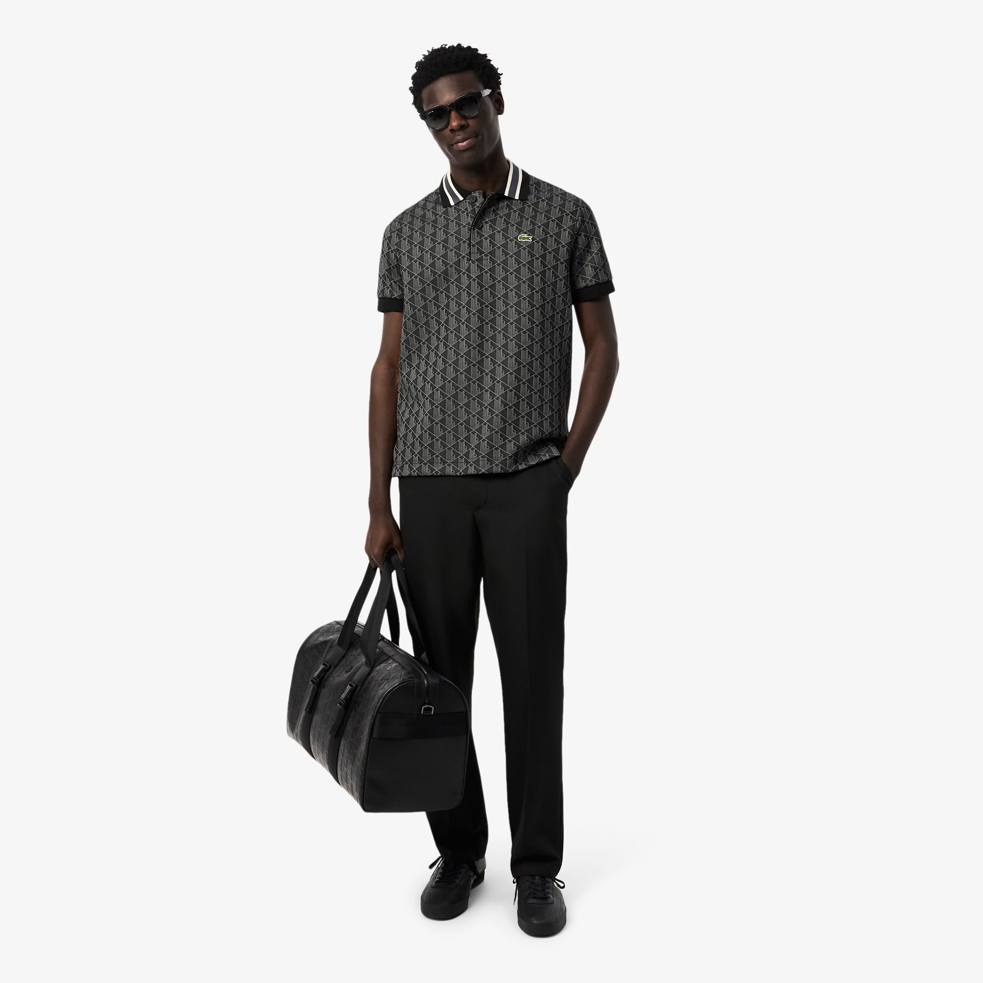 Classic Fit Monogram Jacquard Polo Shirt - Men's Short Sleeves