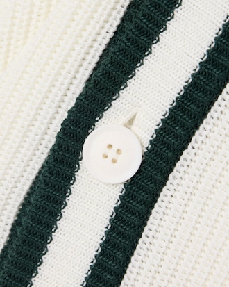 Badge Accent Wool Blend Golf Cardigan