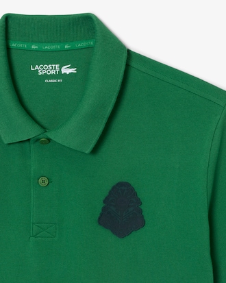 Mini Piqu&eacute; Badge Accent Stretch Golf Polo Shirt