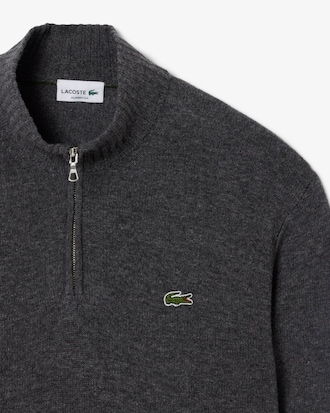 Zipped High Neck Wool Sweater