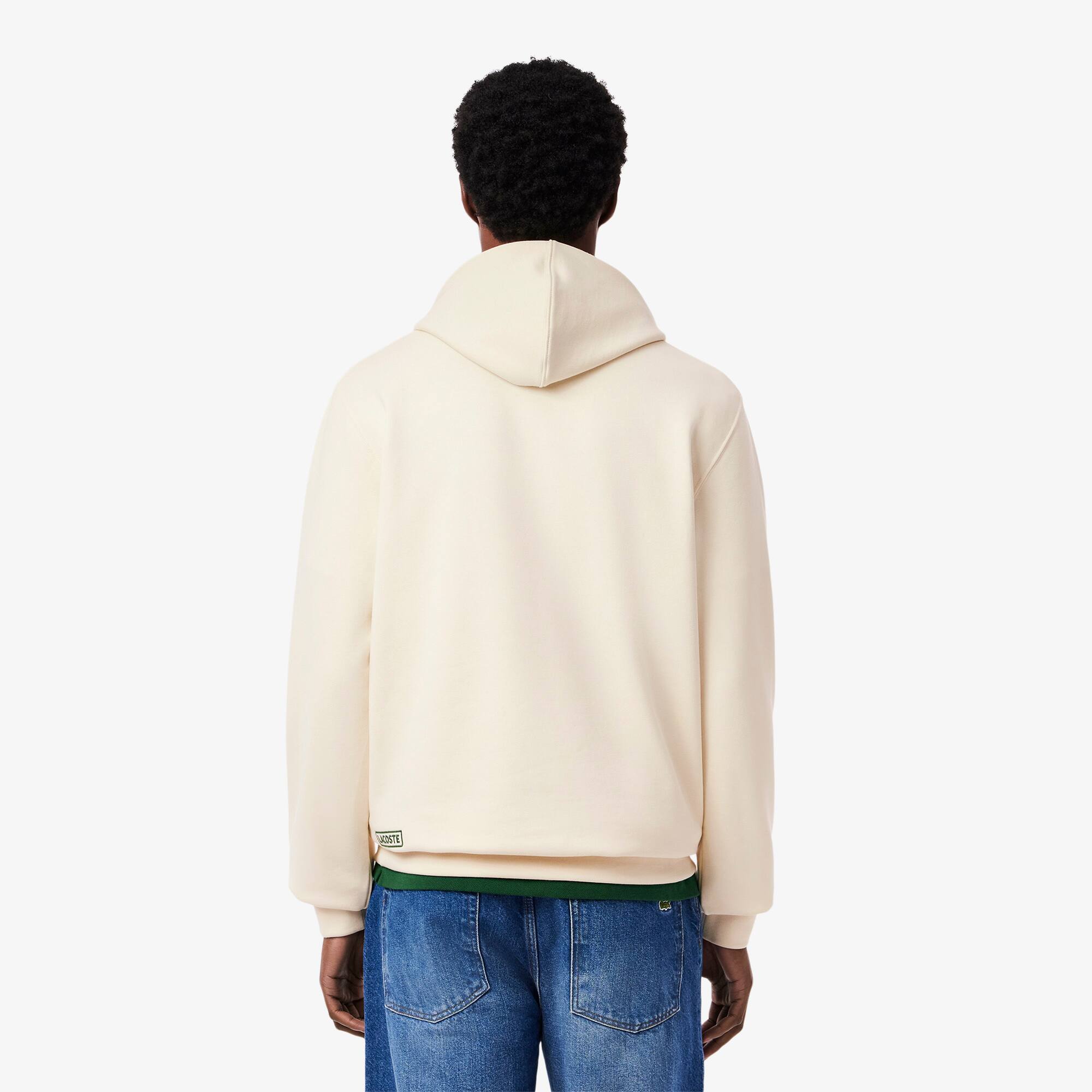 パーカー・フーディ LACOSTE Men Hoodies SH9839 001 White Lacoste logo-patch Drawstring Hoodie | White | FARFETCH