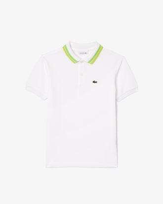 Stripe Collar Petit Piqué Polo Shirt