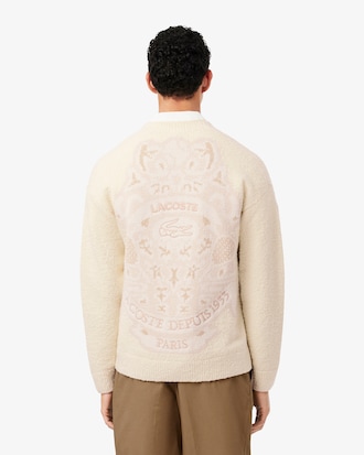 Wool Blend Shield Accent Cardigan