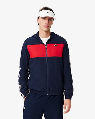 Colour-Block Logo Stripe Tennis Jacket