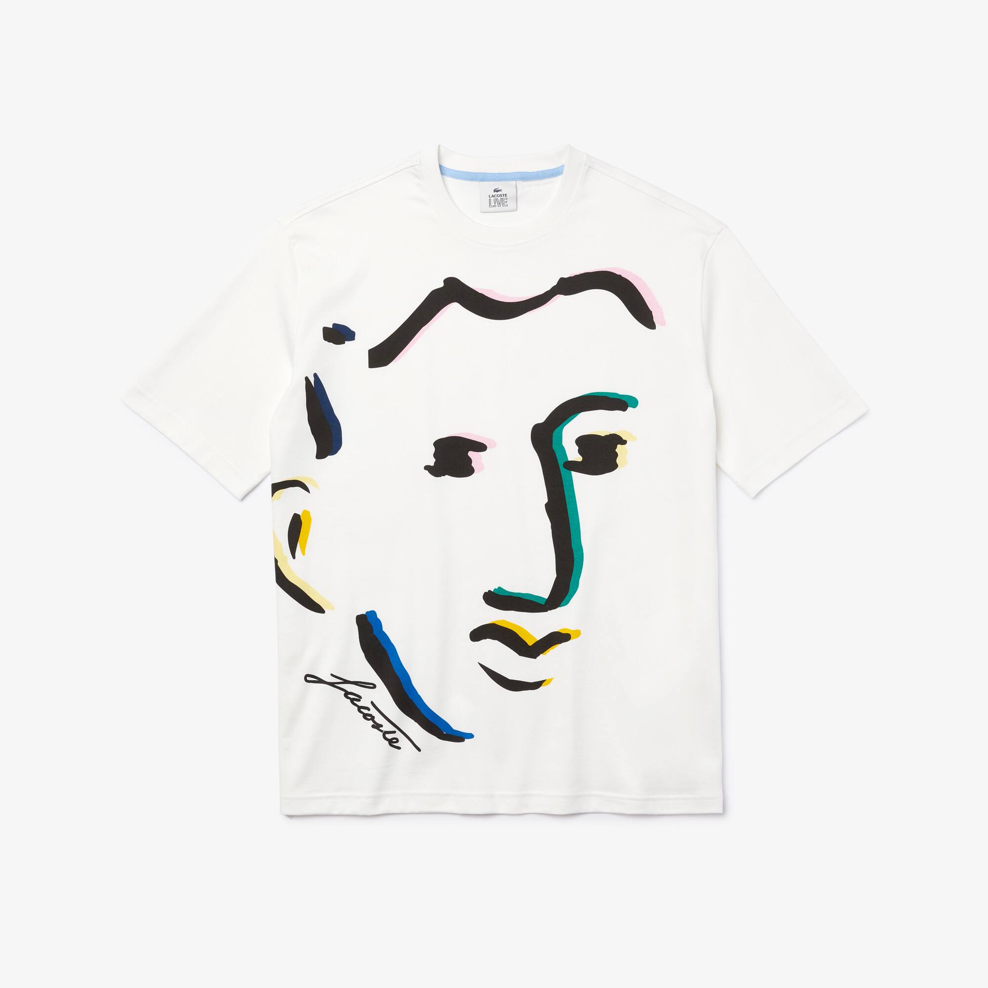 Lacoste Unisex Lacoste LIVE Loose Fit Face Print Cotton T-shirt. 1 Lacoste Unisex Lacoste LIVE Loose Fit Face Print Cotton T-shirt. 1
