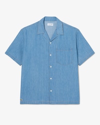 Relaxed Fit Open Neck Denim Shirt