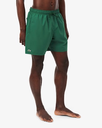 Mid Length Monochrome Swim Trunks