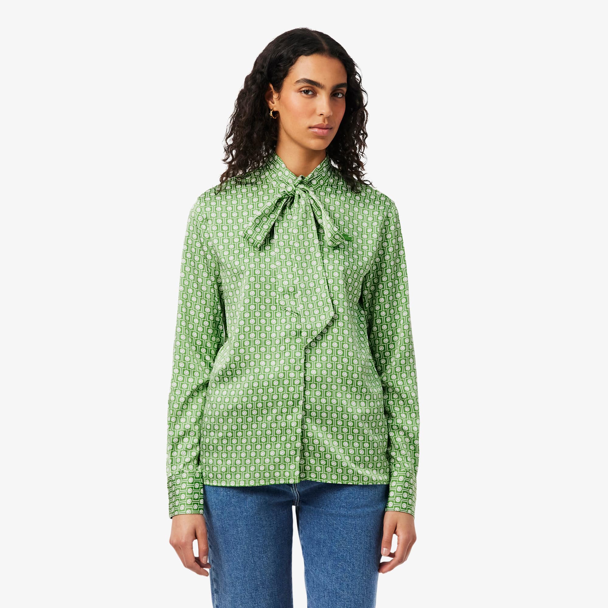 Regular Fit Removable Tie Collar Shirt - Women's Shirts & Tops