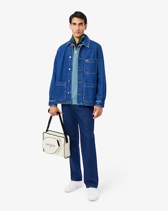 Zip-Up High Neck Interlock Sweatshirt