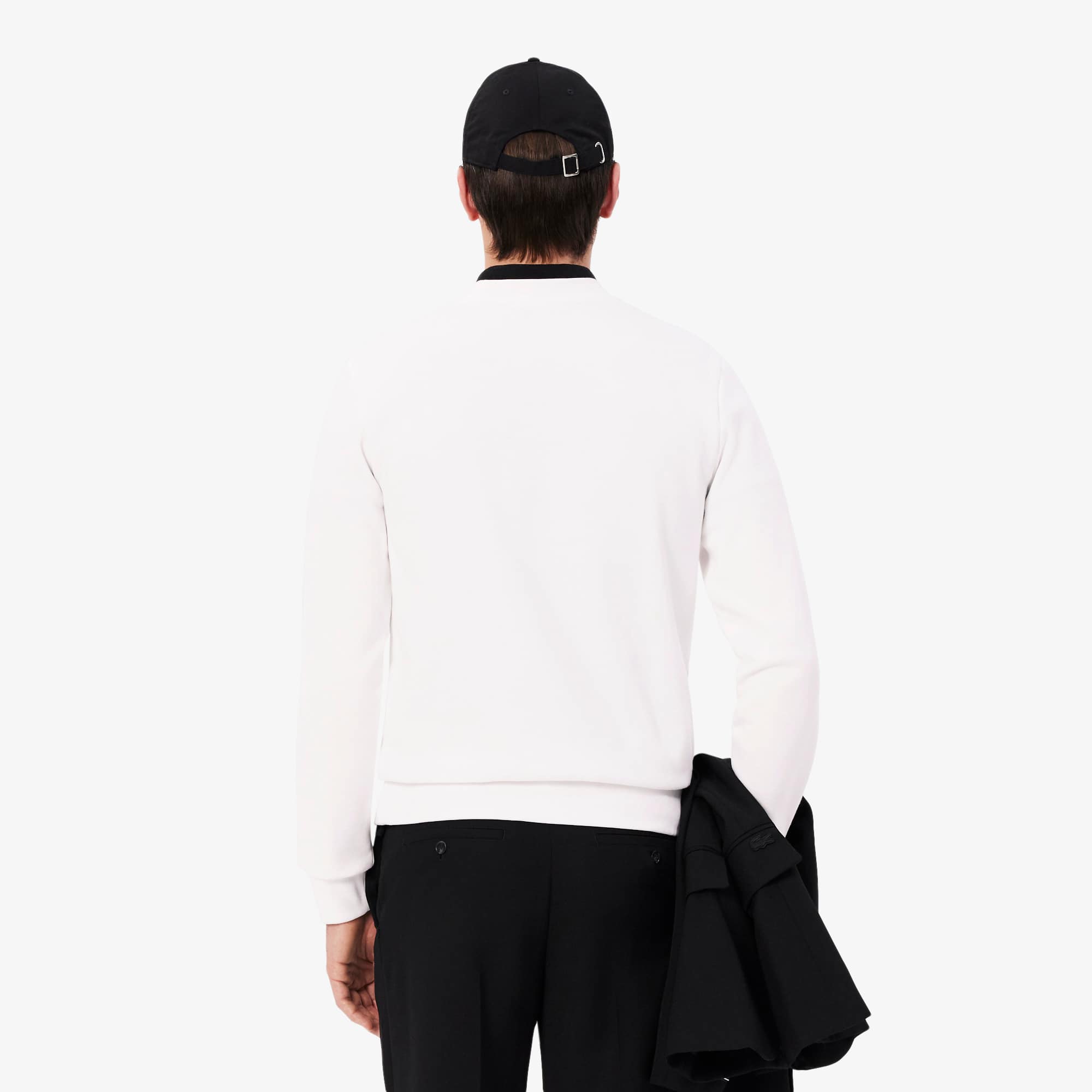 パーカー・フーディ LACOSTE Men Hoodies SH9839 001 White Relaxed Fit Piqué Hoodie - Women's Sweatshirts & Hoodies