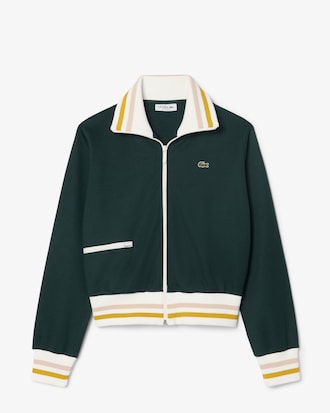 Zipped Stripe Accent Sweatshirt