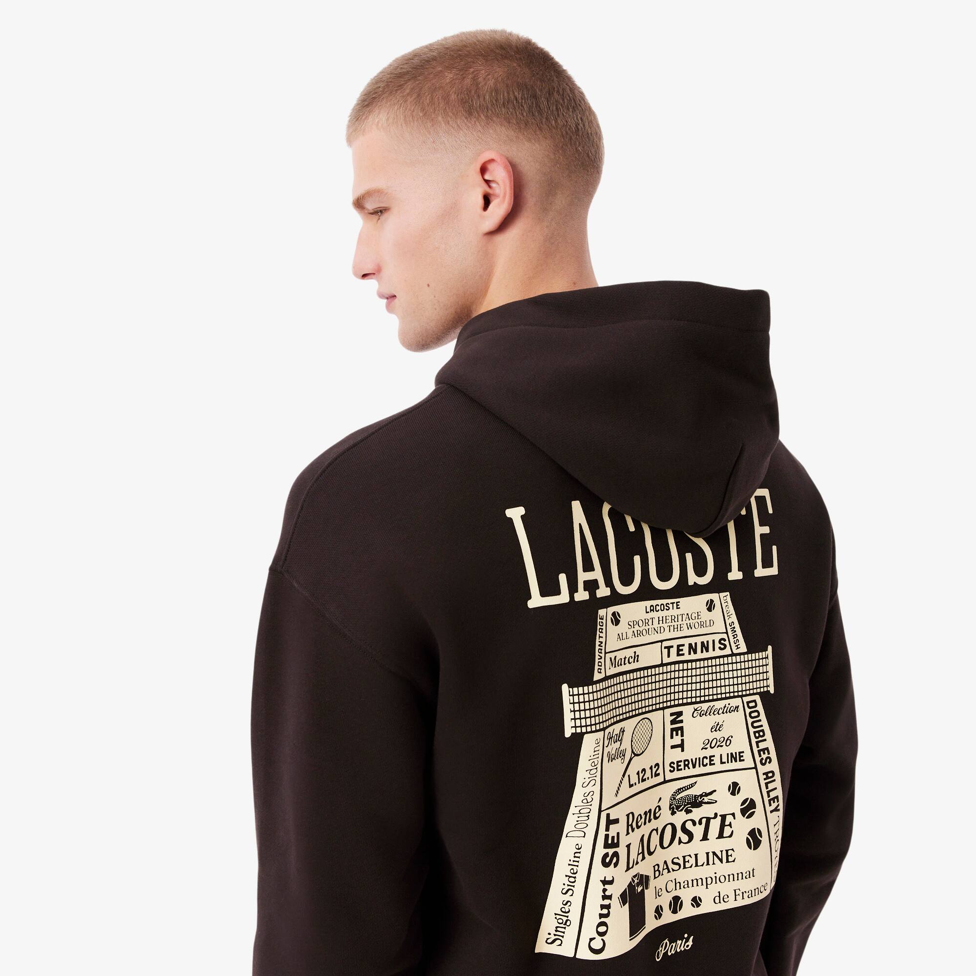Loose Fit Printed Hoodie - Men's Sweatshirts - New In 2026 | Lacoste