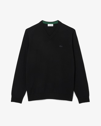 Merino Wool Monochrome V Neck Sweater
