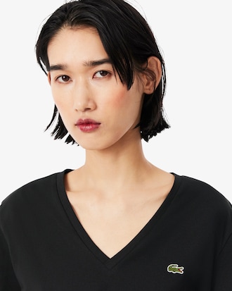 Relaxed Fit Soft Cotton V Neck T-shirt