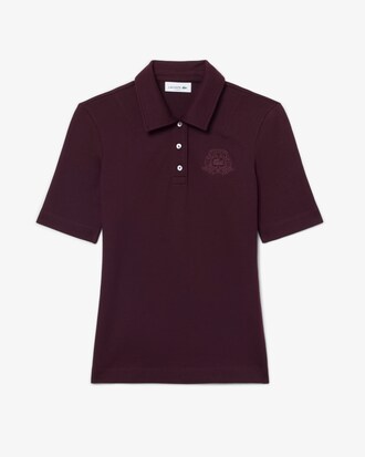 Slim Fit Embroidery Accent Stretch Piqu&eacute; Polo Shirt
