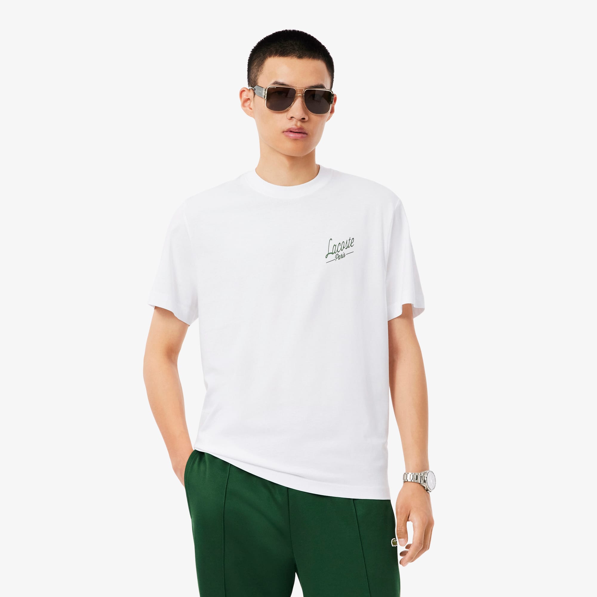 LACOSTE メンズ Tシャツ Lサイズ メドベージェフ新品未着用タグ付き ダニール・メドベージェフ』シグネチャープリントドライTシャツ TH9447