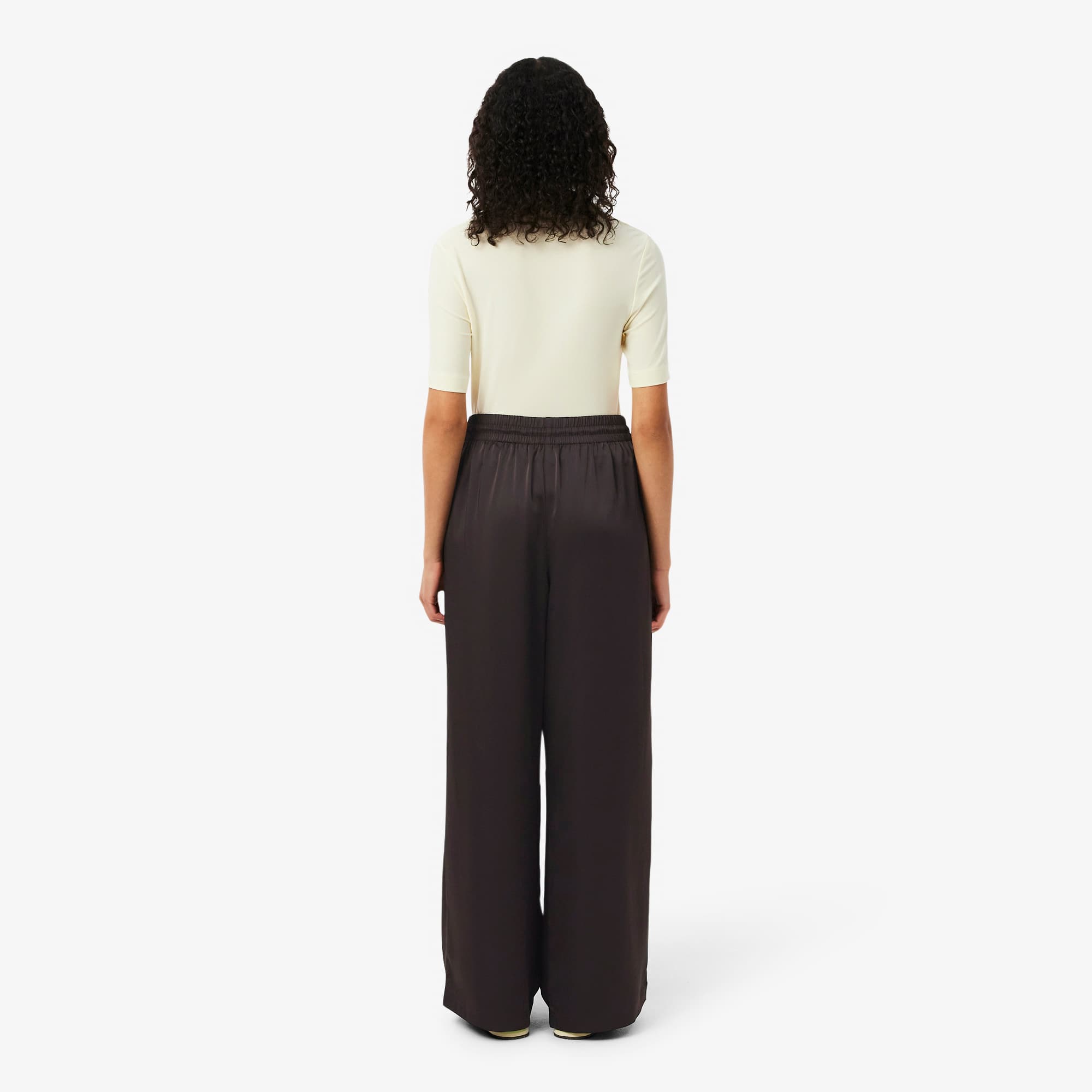 Oversized Elasticated Satin Pants - Women's Trousers & Shorts