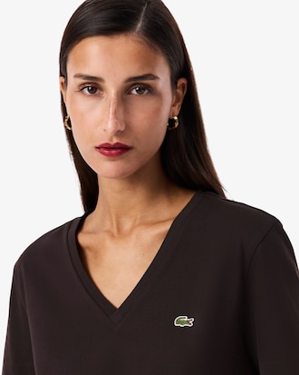 Relaxed Fit Soft Cotton V Neck T-shirt
