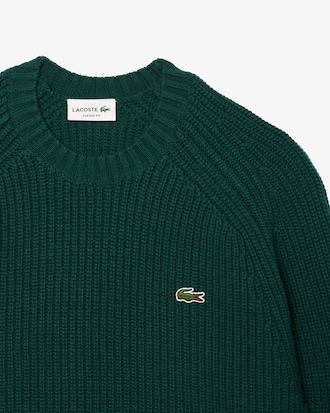 Thick Carded Wool Crew Neck Sweater