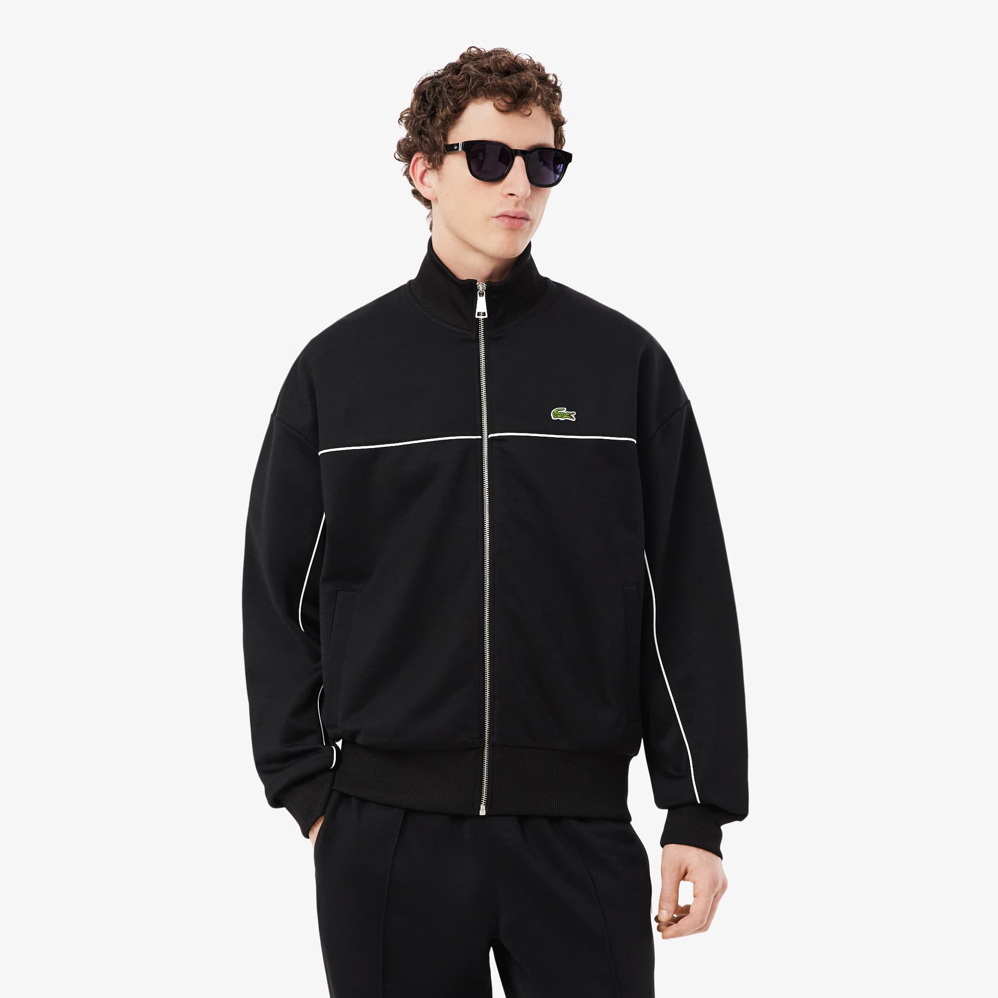 Trim Accent Zipped Sweatshirt - Men's Sweatshirts - New In 2026