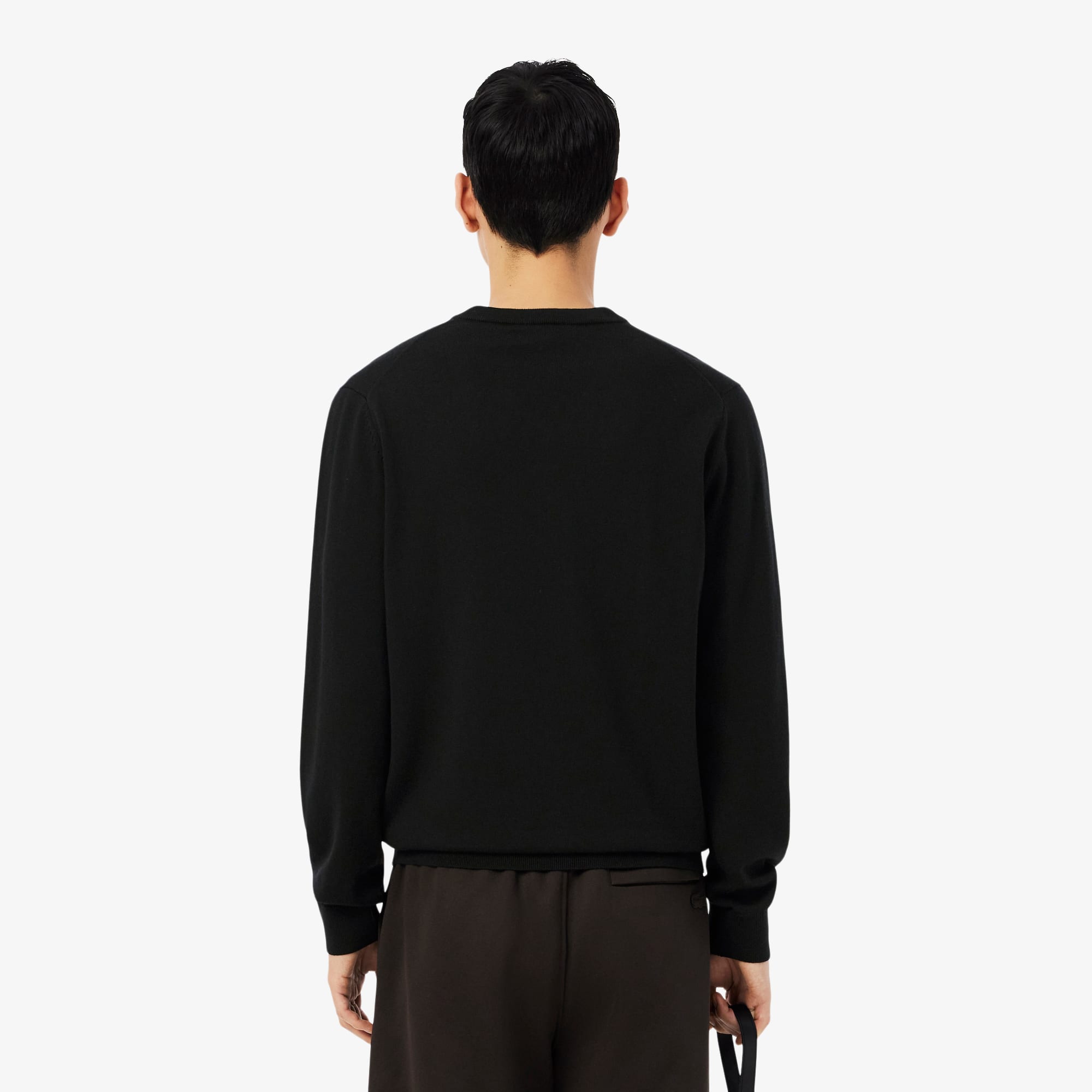 Merino Wool Monochrome V Neck Sweater - Men's Knitwear - New In