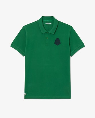 Mini Piqu&eacute; Badge Accent Stretch Golf Polo Shirt