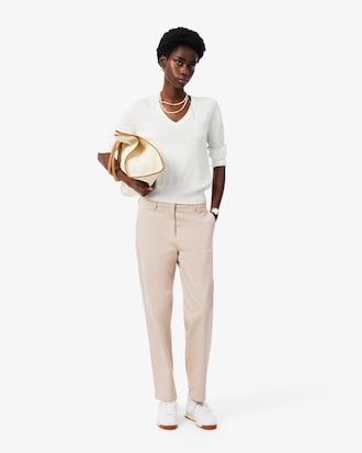 Straight Fit Cotton Gabardine Chino Pants