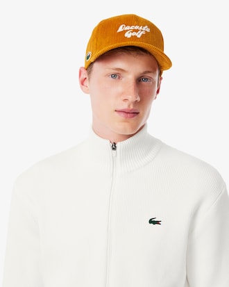 Ribbed Knit Zipped Golf Sweater
