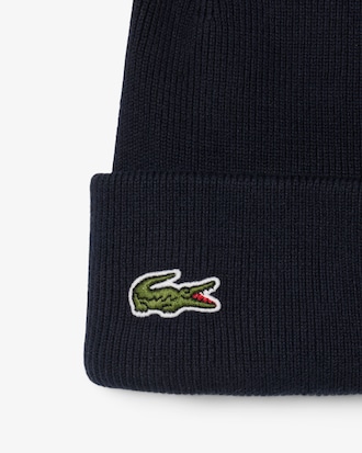 Wool Blend Badge Beanie