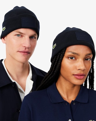 Wool Blend Badge Beanie