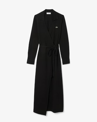 Slim Fit Polo Collar Wrap Dress