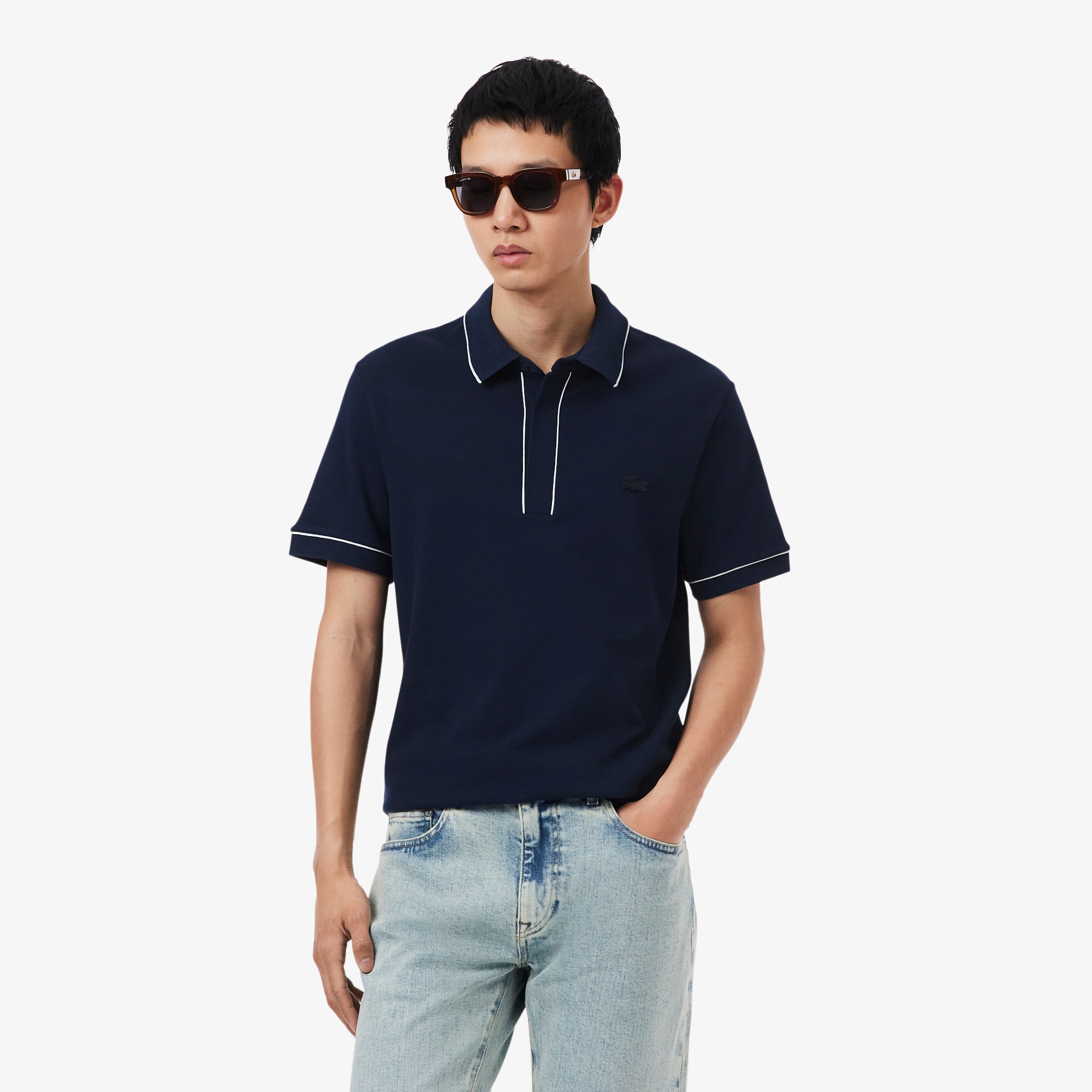 Regular Fit Paris Stretch Piqué Polo Shirt - Men's Short Sleeves