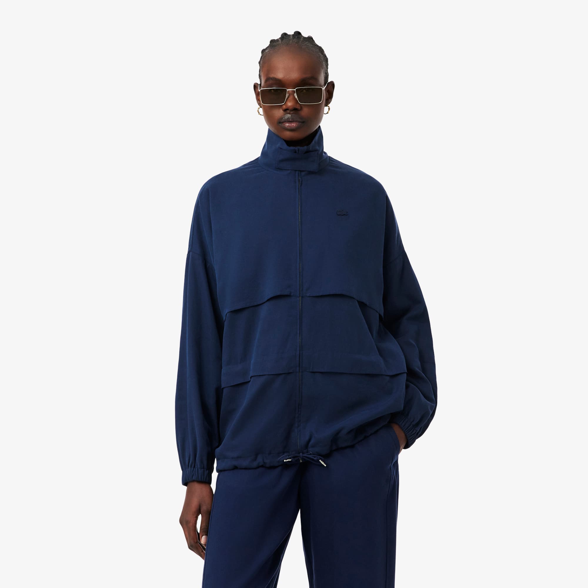 Oversized Linen Blend Track Jacket - Women's Jackets & Coats - New