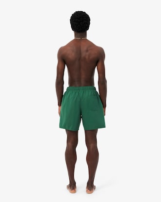 Mid Length Monochrome Swim Trunks