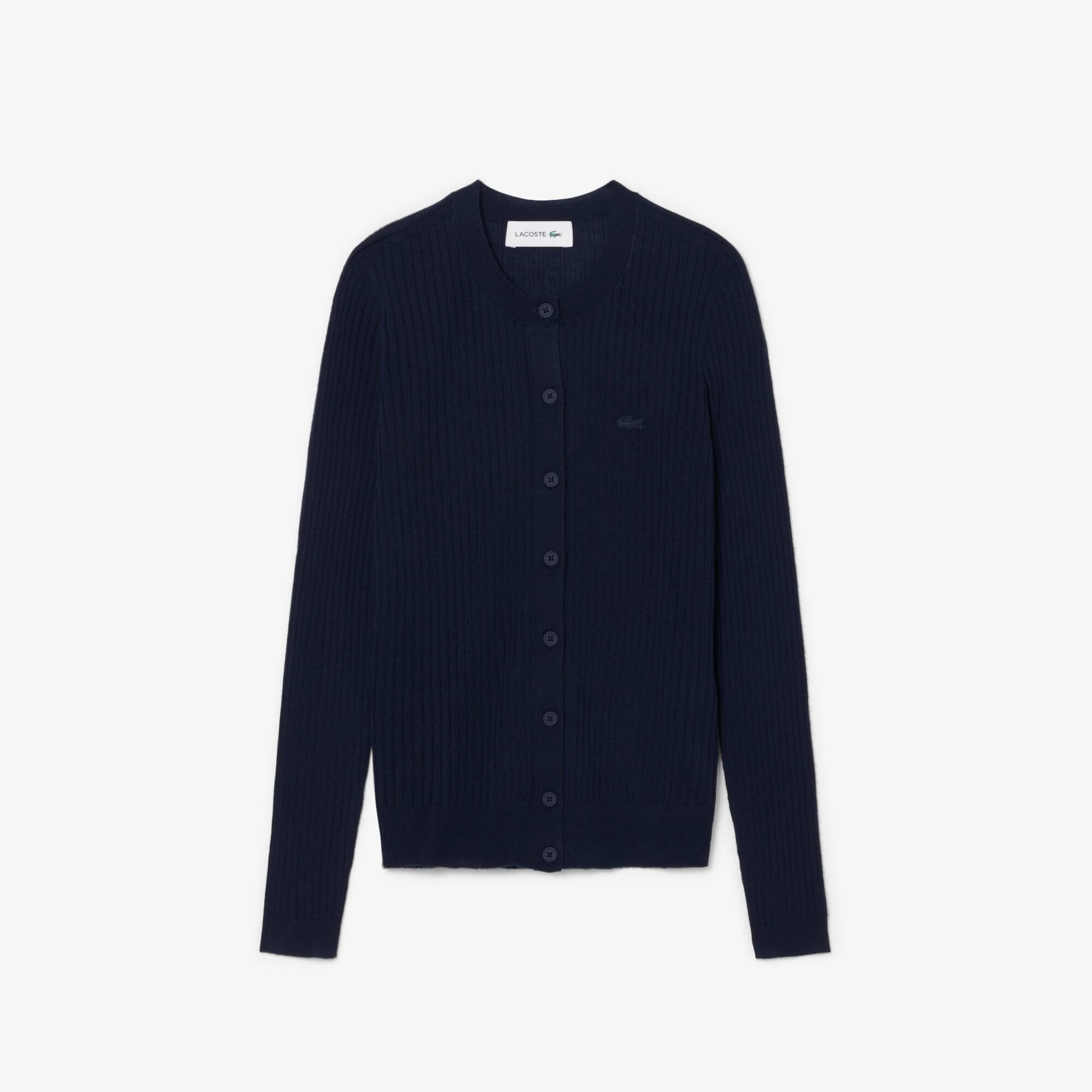 Rib Knit Merino Wool Cardigan - Women's Knitwear - New In 2026