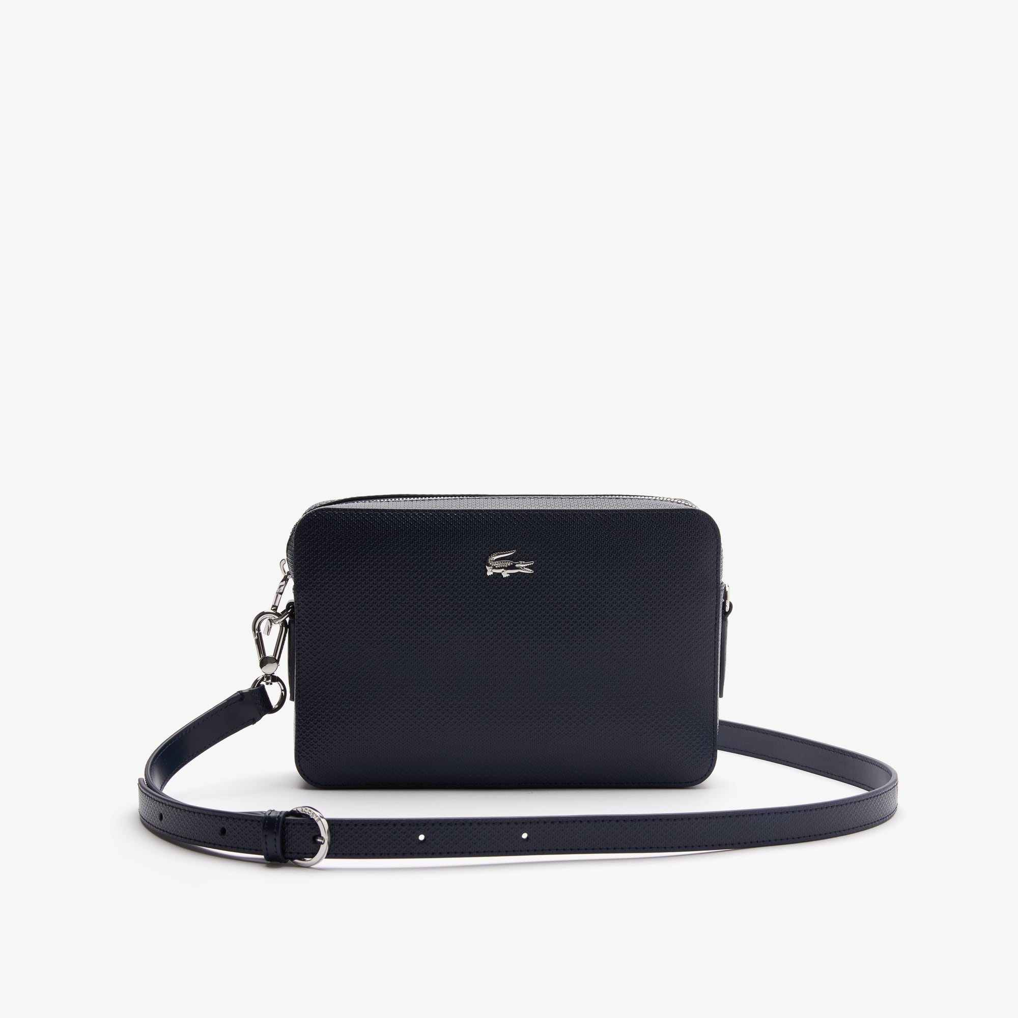 Lacoste Women’s Chantaco Detachable Shoulder Strap Premium Piqué Leather Bag. 1