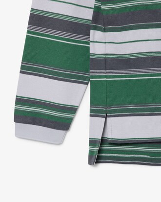 Lacoste x Wang Yibo Loose Fit Striped Piqu&eacute; Polo Shirt