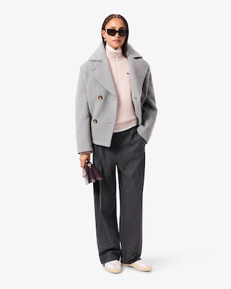 High Neck Zipped Piqué Sweatshirt