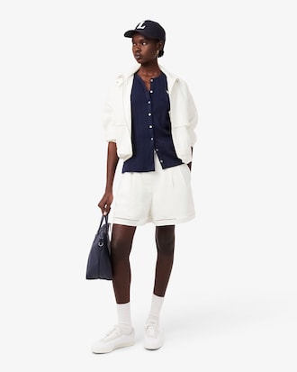 Oversized Fluid Linen Blend Bermuda Shorts