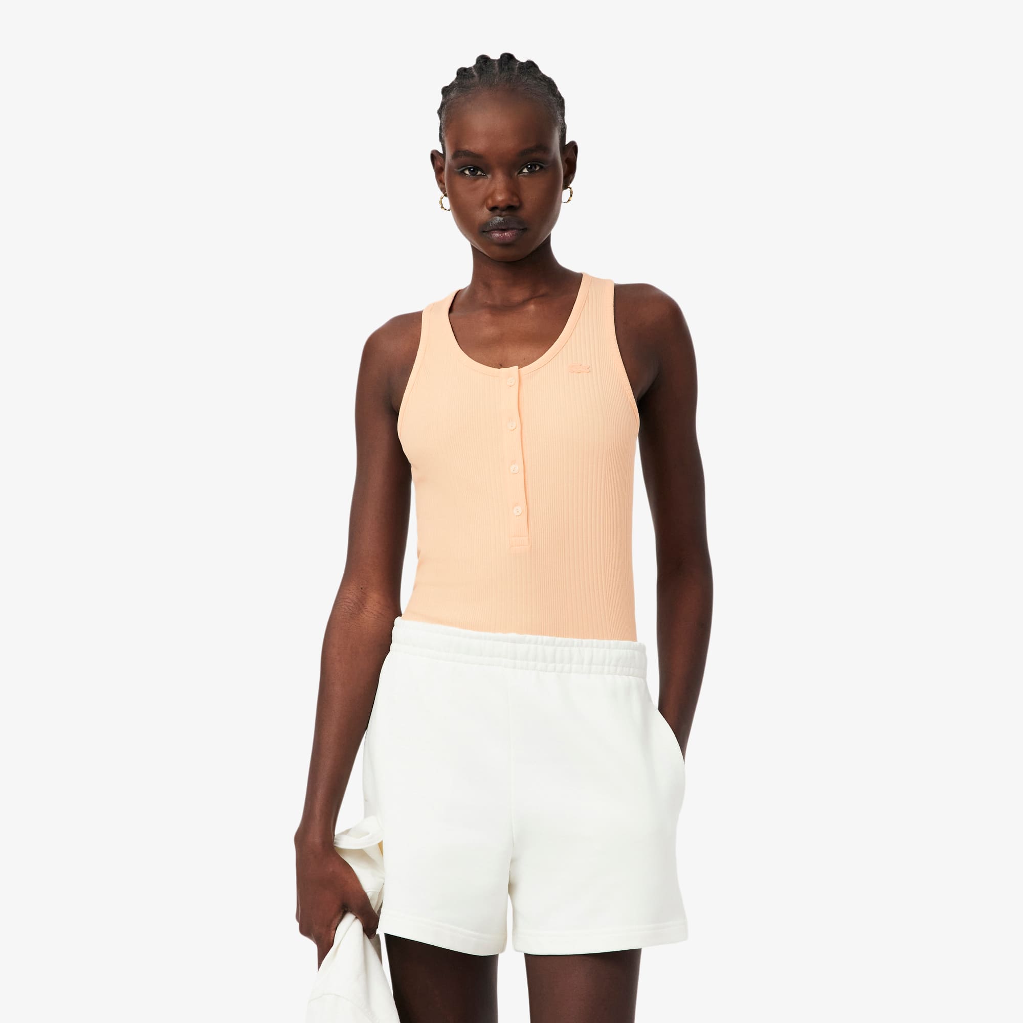 Slim Fit Ribbed Cotton Tank Top - Women's T-Shirts - New In 2026
