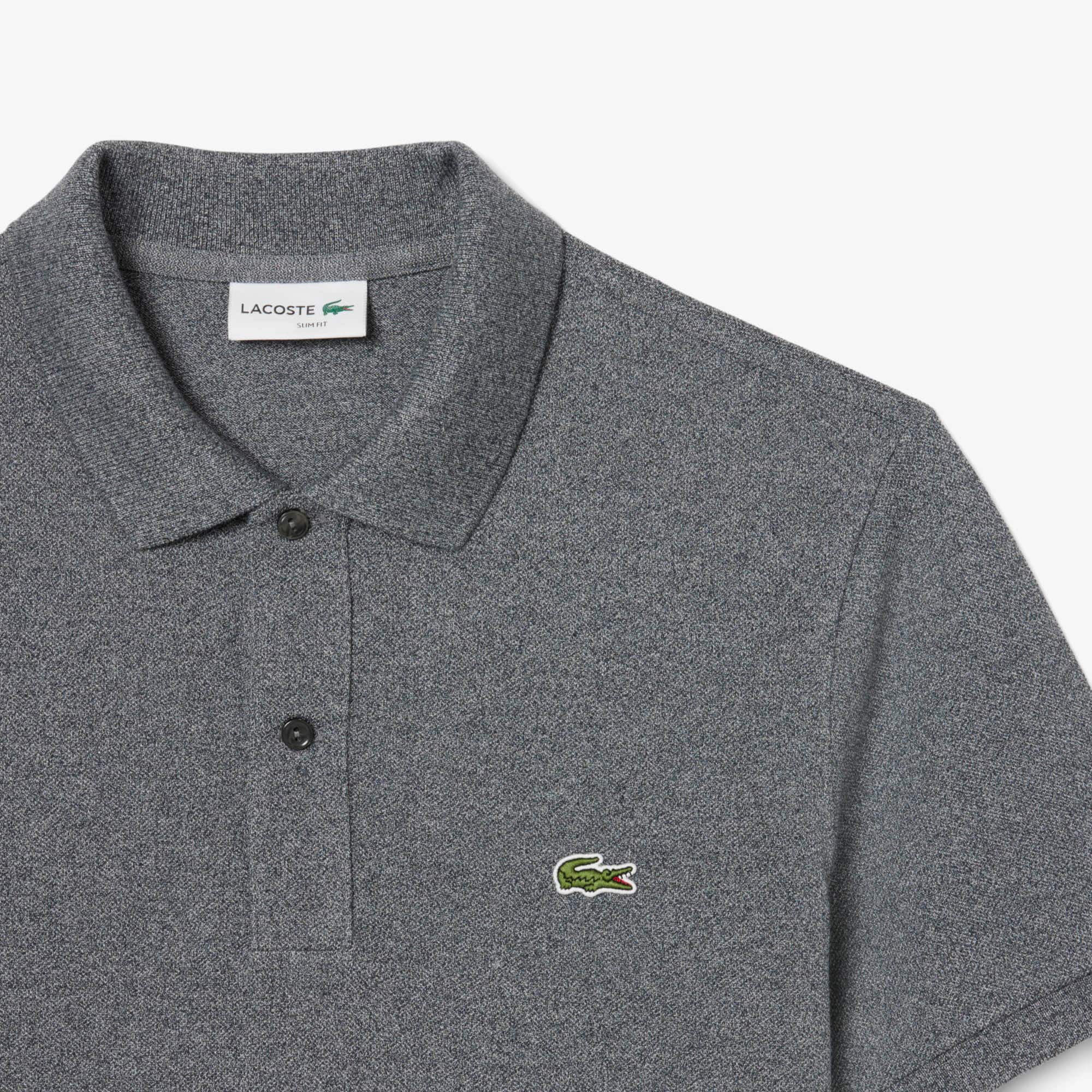 mens slim fit lacoste polo shirt in petit piqué