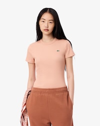 Slim Fit Ribbed Cotton T-shirt
