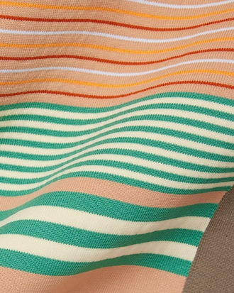 Runway Textured Stripe Polo Collar Sweater