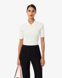 3D Ribbed Knit Polo Shirt