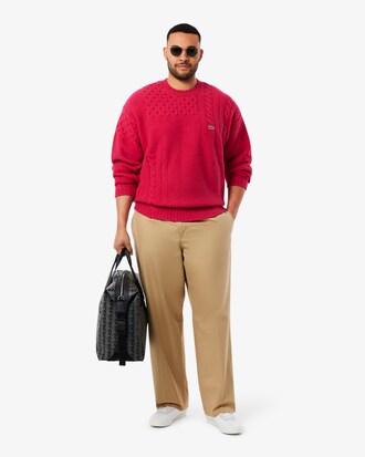 Relaxed Fit Patchwork Effect Wool Sweater