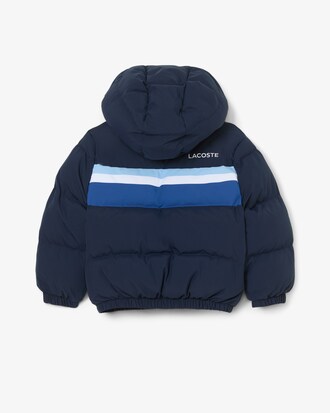 Colour-Block Hooded Down Jacket