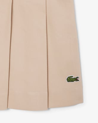 Short Stretch Cotton Pleated Skirt