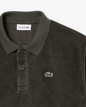 Long Sleeved Velour Polo Shirt